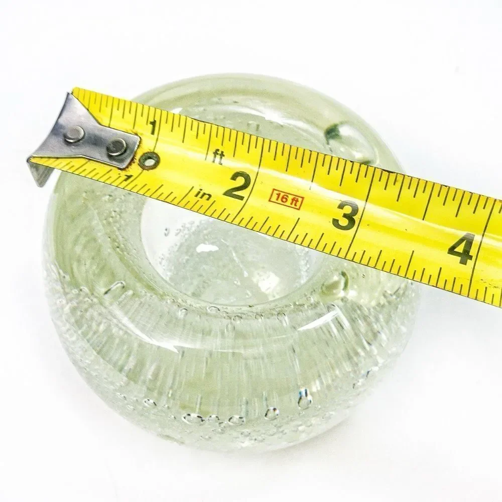 VTG Clear Blown Glass Bubbles Votive Candle Holder